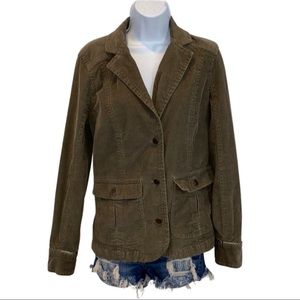 Eddie Bauer brown corduroy button down oversized blazer size M